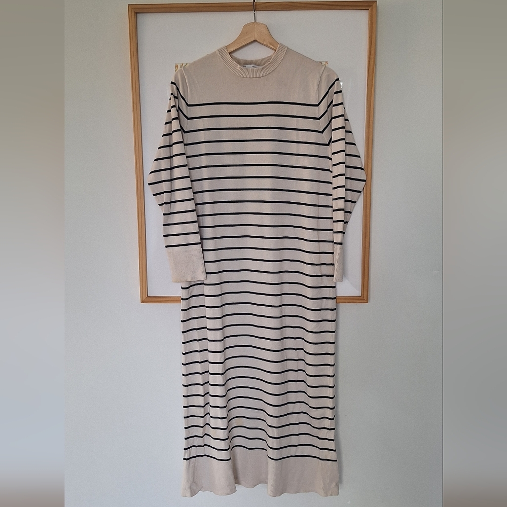 Zara Viscose Striped Sweater Dress